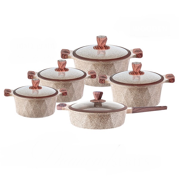 سرویس قابلمه 10 پارچه گرانیتی زیو مدل Z_7660 طرح کاسرول